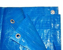 Тент (полог) полипропиленовый с люверсами (синий, усиленный) - фото